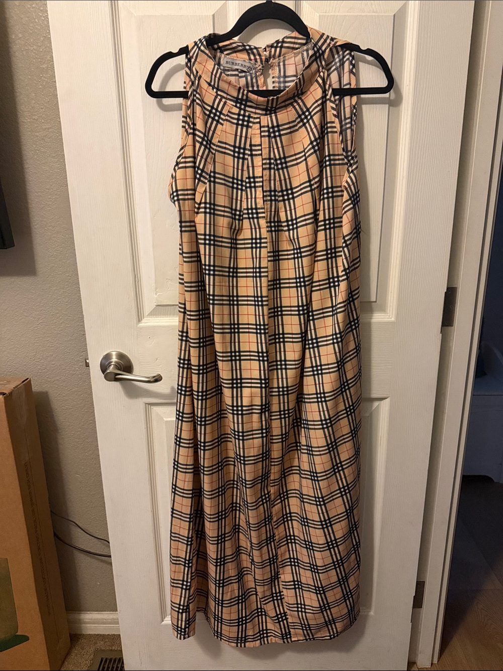 Karla Check-Print Sleeveless MIDI Dress